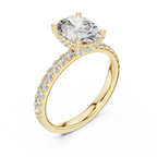 14K Gold Oval Lab Grown Diamond Engagement Ring Handcrafted 2.25 CT