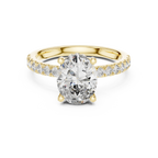 14K Gold Oval Lab Grown Diamond Engagement Ring Handcrafted 2.25 CT