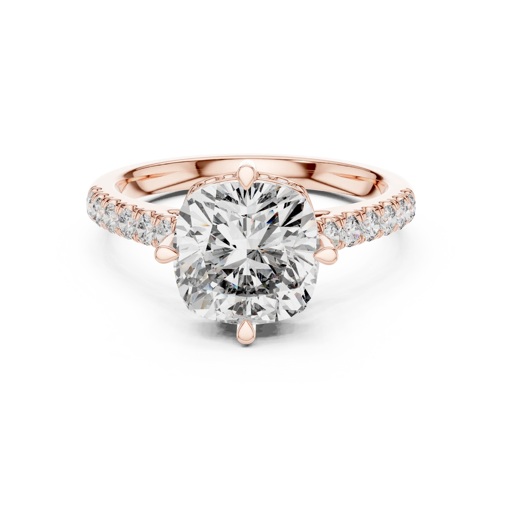 3.89 CT Cushion Moissanite Brilliant Cut Engagement Ring D Color