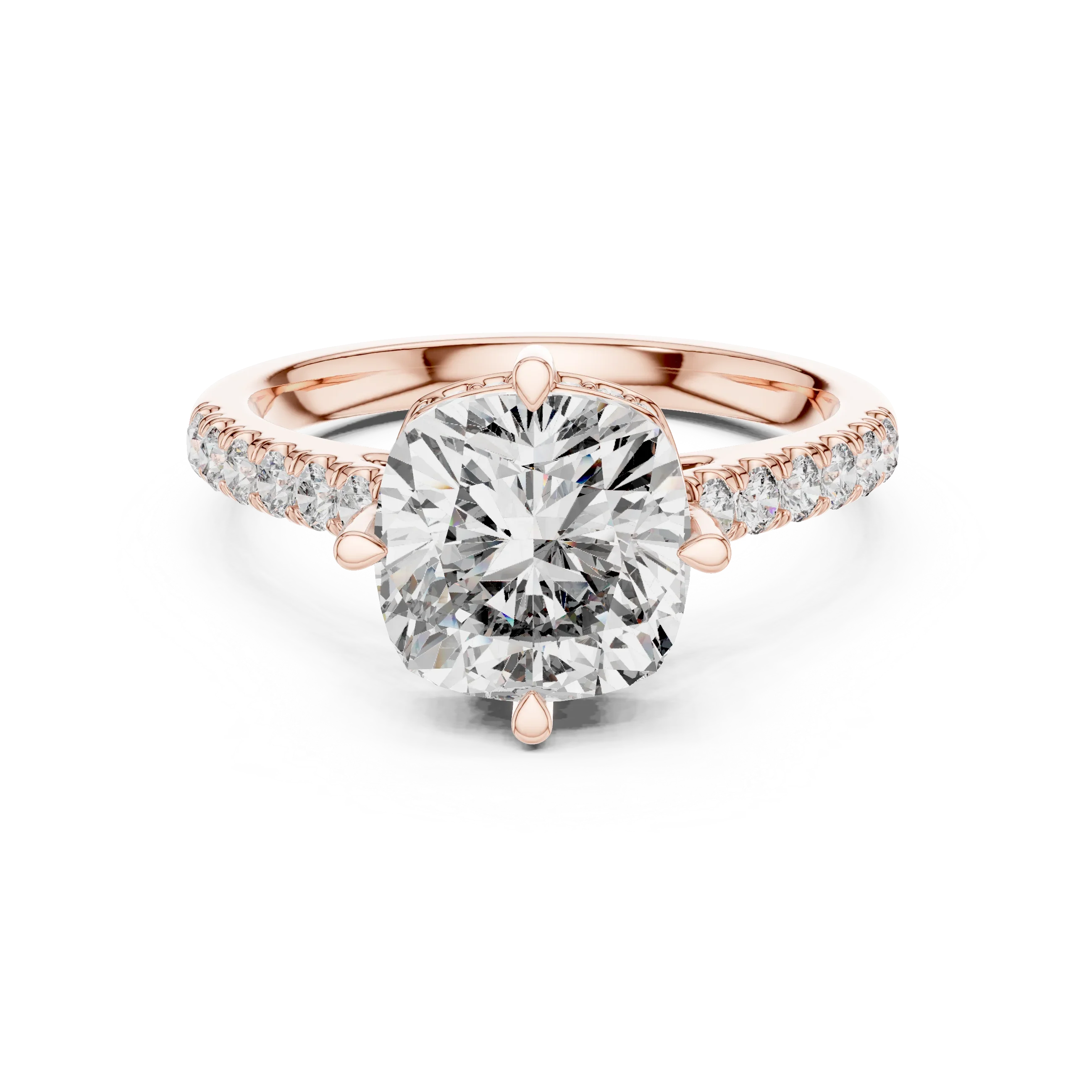 3.89 CT Cushion Moissanite Brilliant Cut Engagement Ring D Color