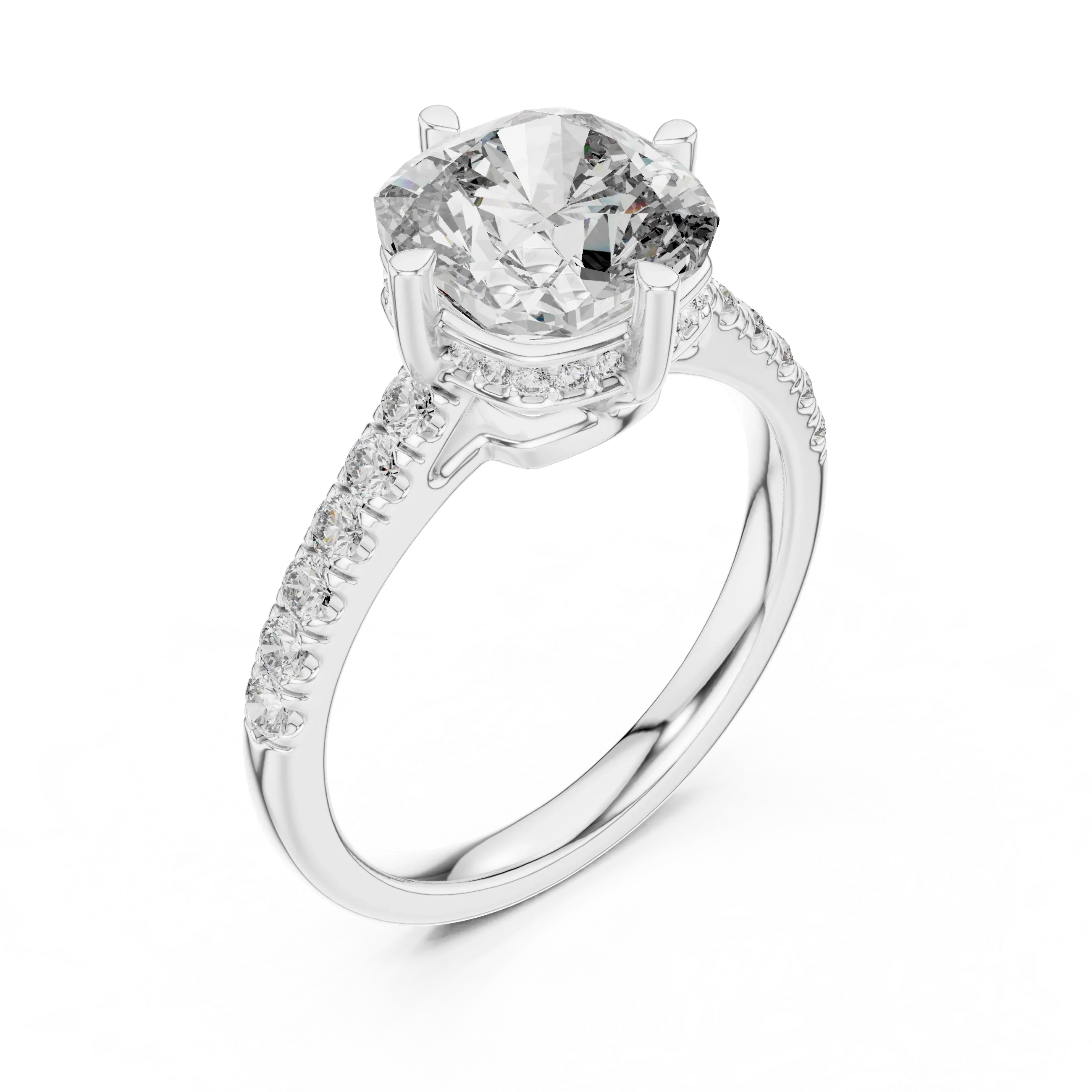 3.89 CT Cushion Moissanite Brilliant Cut Engagement Ring D Color