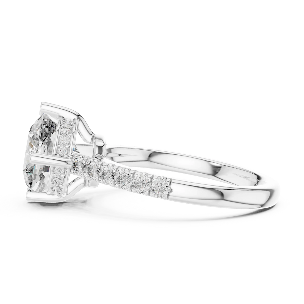 3.89 CT Cushion Moissanite Brilliant Cut Engagement Ring D Color