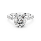 3.89 CT Cushion Moissanite Brilliant Cut Engagement Ring D Color