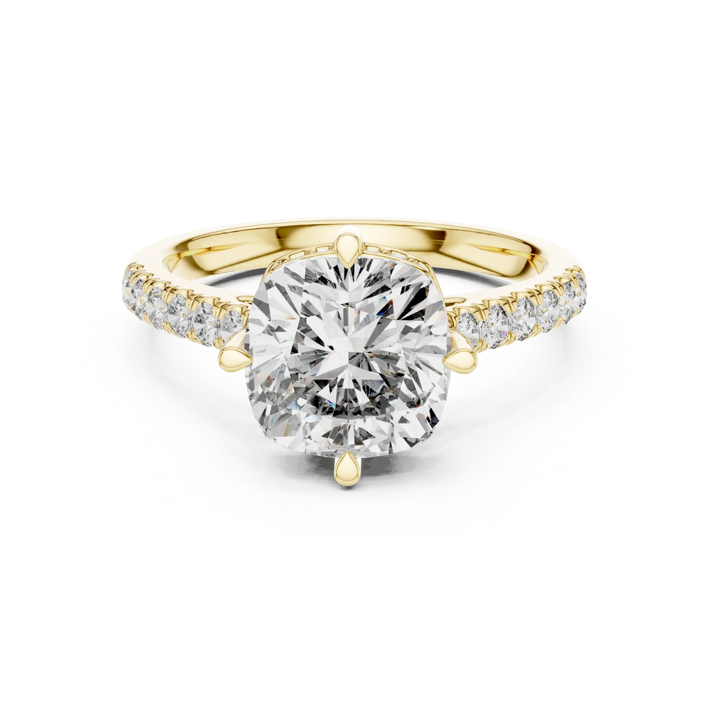 3.89 CT Cushion Moissanite Brilliant Cut Engagement Ring D Color