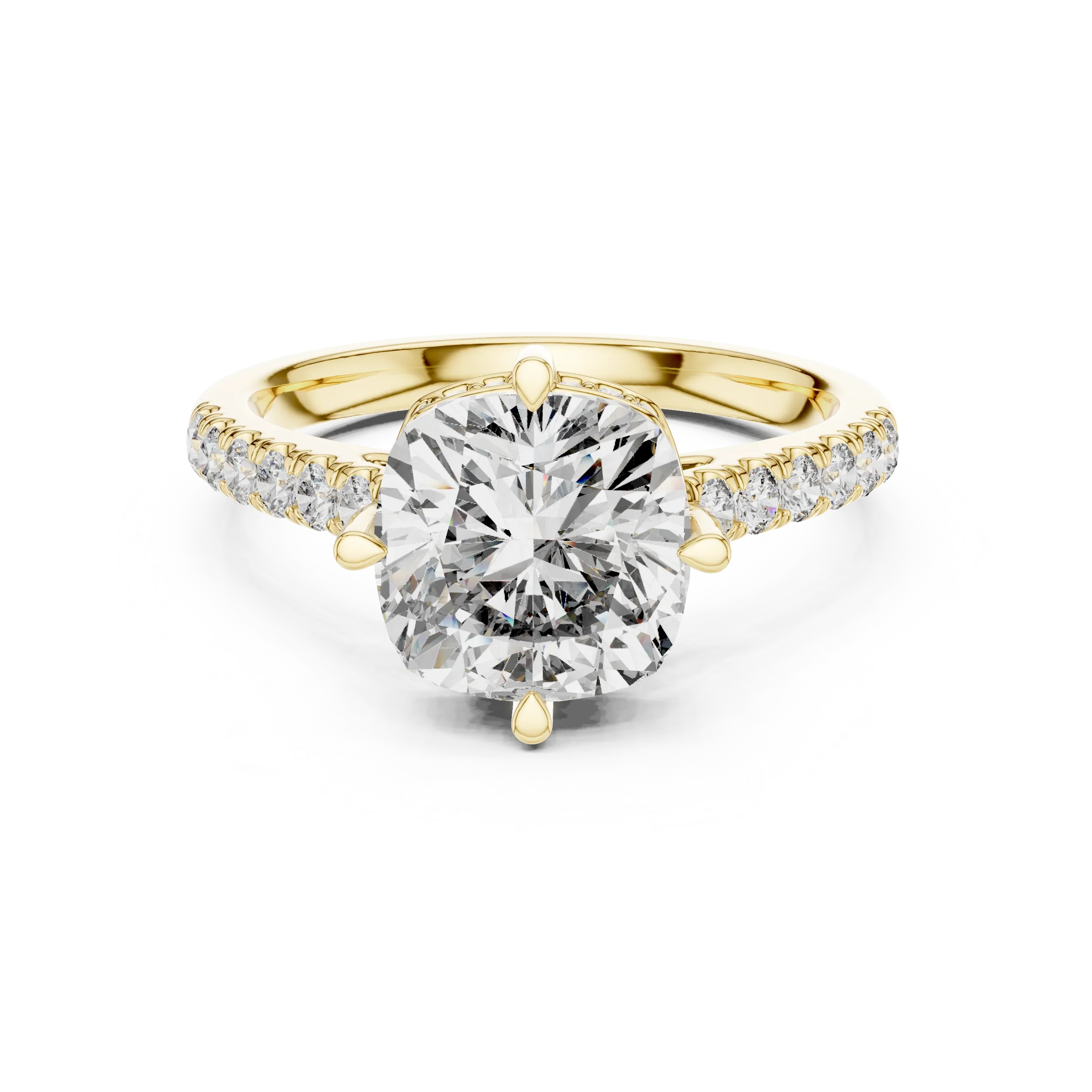 3.89 CT Cushion Moissanite Brilliant Cut Engagement Ring D Color