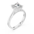 Hidden Halo Asscher Cut 2.15 CT Diamond Wedding Ring 14K Yellow Gold