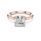 Hidden Halo Asscher Cut 2.15 CT Diamond Wedding Ring 14K Yellow Gold