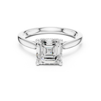Hidden Halo Asscher Cut 2.15 CT Diamond Wedding Ring 14K Yellow Gold