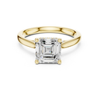 Hidden Halo Asscher Cut 2.15 CT Diamond Wedding Ring 14K Yellow Gold