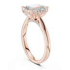 Hidden Halo Emerald Cut 2.15 CT Diamond Wedding Ring 14K Yellow Gold