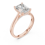 Hidden Halo Emerald Cut 2.15 CT Diamond Wedding Ring 14K Yellow Gold