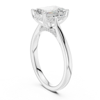Hidden Halo Emerald Cut 2.15 CT Diamond Wedding Ring 14K Yellow Gold