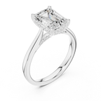 Hidden Halo Emerald Cut 2.15 CT Diamond Wedding Ring 14K Yellow Gold