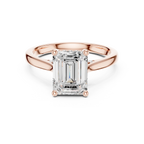 Hidden Halo Emerald Cut 2.15 CT Diamond Wedding Ring 14K Yellow Gold