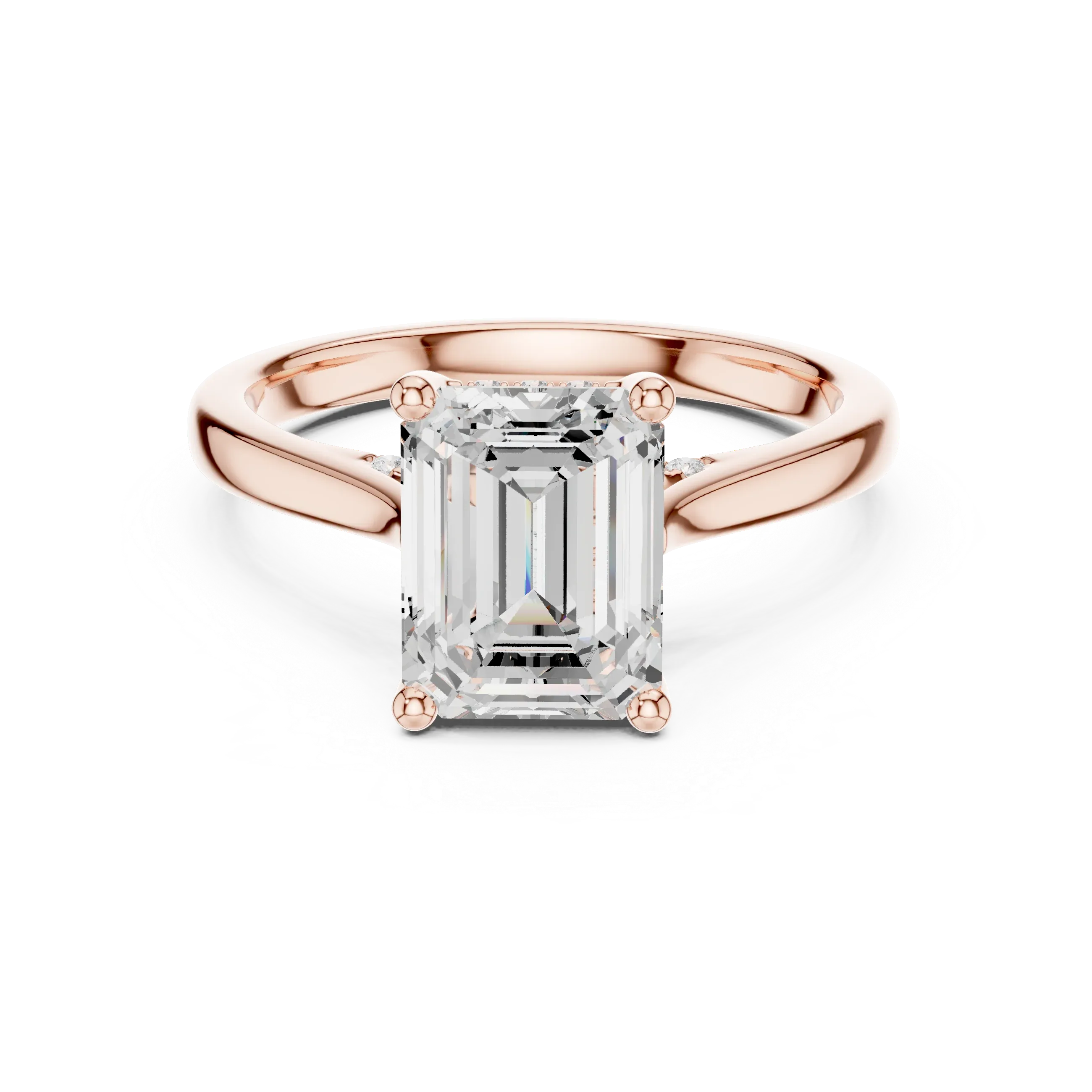 Hidden Halo Emerald Cut 2.15 CT Diamond Wedding Ring 14K Yellow Gold