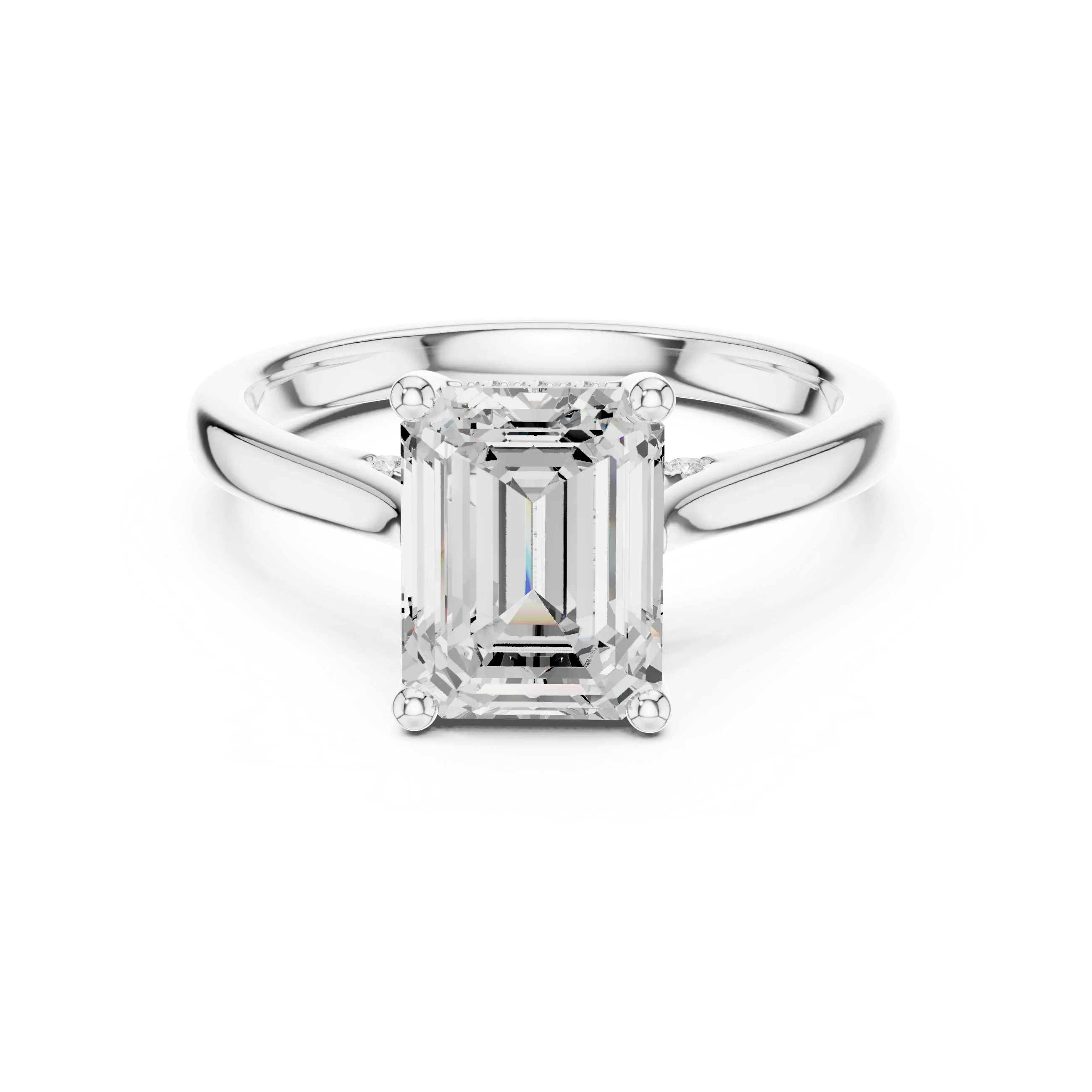 Hidden Halo Emerald Cut 2.15 CT Diamond Wedding Ring 14K Yellow Gold