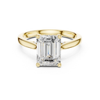 Hidden Halo Emerald Cut 2.15 CT Diamond Wedding Ring 14K Yellow Gold