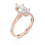 Hidden Halo Marquise Cut 2.15 CT Diamond Wedding Ring 14K Yellow Gold