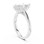 Hidden Halo Marquise Cut 2.15 CT Diamond Wedding Ring 14K Yellow Gold