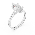 Hidden Halo Marquise Cut 2.15 CT Diamond Wedding Ring 14K Yellow Gold