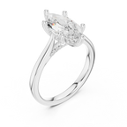 Hidden Halo Marquise Cut 2.15 CT Diamond Wedding Ring 14K Yellow Gold