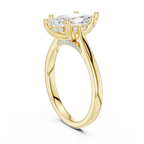 Hidden Halo Marquise Cut 2.15 CT Diamond Wedding Ring 14K Yellow Gold
