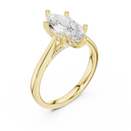 Hidden Halo Marquise Cut 2.15 CT Diamond Wedding Ring 14K Yellow Gold