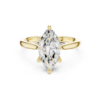 Hidden Halo Marquise Cut 2.15 CT Diamond Wedding Ring 14K Yellow Gold