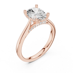 Hidden Halo Oval Cut 2.15 CT Diamond Wedding Ring 14K Yellow Gold