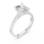 Hidden Halo Oval Cut 2.15 CT Diamond Wedding Ring 14K Yellow Gold