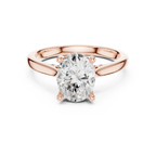 Hidden Halo Oval Cut 2.15 CT Diamond Wedding Ring 14K Yellow Gold