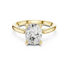 Hidden Halo Oval Cut 2.15 CT Diamond Wedding Ring 14K Yellow Gold