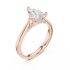 Hidden Halo Pear Cut 2.15 CT Diamond Wedding Ring 14K Yellow Gold
