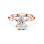 Hidden Halo Pear Cut 2.15 CT Diamond Wedding Ring 14K Yellow Gold