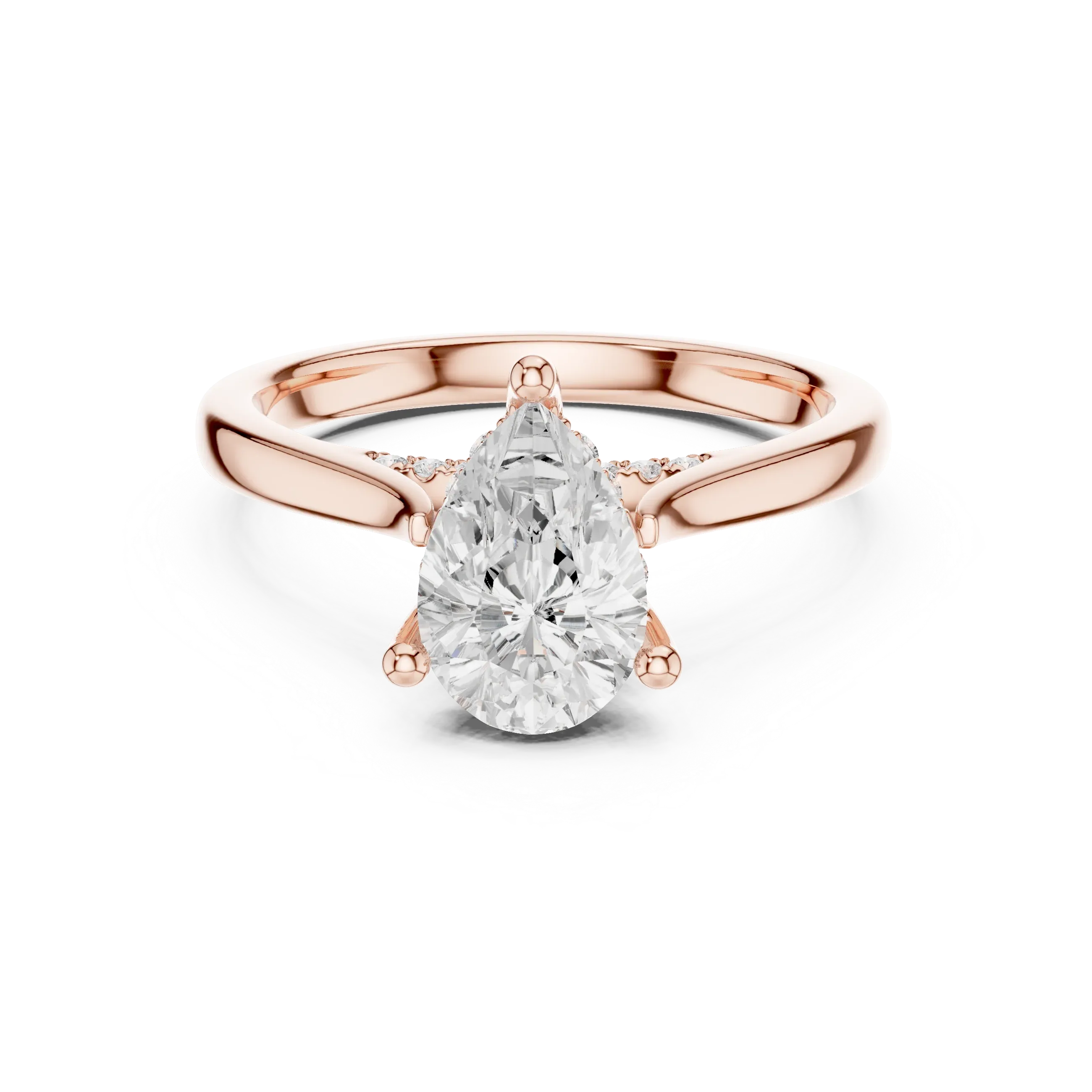 Hidden Halo Pear Cut 2.15 CT Diamond Wedding Ring 14K Yellow Gold