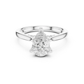Hidden Halo Pear Cut 2.15 CT Diamond Wedding Ring 14K Yellow Gold