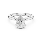 Hidden Halo Pear Cut 2.15 CT Diamond Wedding Ring 14K Yellow Gold