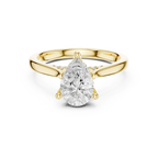 Hidden Halo Pear Cut 2.15 CT Diamond Wedding Ring 14K Yellow Gold