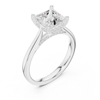 Hidden Halo Princess Cut 2.15 CT Diamond Wedding Ring 14K Yellow Gold