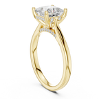 Hidden Halo Princess Cut 2.15 CT Diamond Wedding Ring 14K Yellow Gold