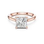 Hidden Halo Princess Cut 2.15 CT Diamond Wedding Ring 14K Yellow Gold