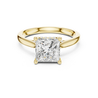 Hidden Halo Princess Cut 2.15 CT Diamond Wedding Ring 14K Yellow Gold