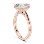 Hidden Halo Radient Cut 2.15 CT Diamond Wedding Ring 14K Yellow Gold