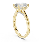 Hidden Halo Radient Cut 2.15 CT Diamond Wedding Ring 14K Yellow Gold