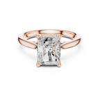 Hidden Halo Radient Cut 2.15 CT Diamond Wedding Ring 14K Yellow Gold