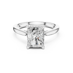 Hidden Halo Radient Cut 2.15 CT Diamond Wedding Ring 14K Yellow Gold