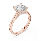 Hidden Halo Round Cut 2.15 CT Diamond Wedding Ring 14K Yellow Gold