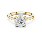 Hidden Halo Round Cut 2.15 CT Diamond Wedding Ring 14K Yellow Gold