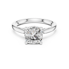 Cathedral Hidden Halo Cushion Moissanite Ring Brilliant Cut