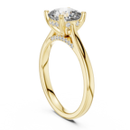 Cathedral Hidden Halo Cushion Moissanite Ring Brilliant Cut